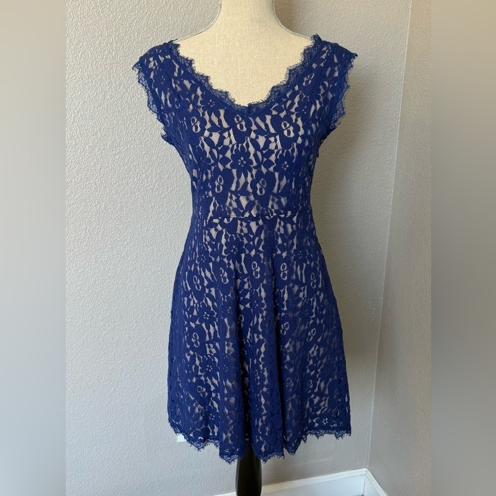 Altar'd State Royal Blue Lace‎ Mini Dress Size S NWT  Sleeveless Dance Party